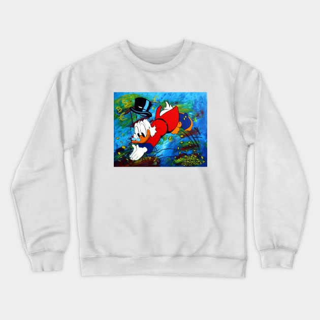 Uncle Scrooge Mcduck Crewneck Sweatshirt by Mendi Art